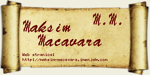 Maksim Macavara vizit kartica